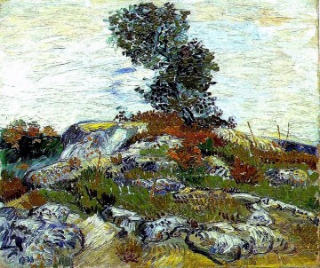 ヴィンセント・ヴァン・ゴッホ Painting - オークの木のある岩 フィンセント・ファン・ゴッホ